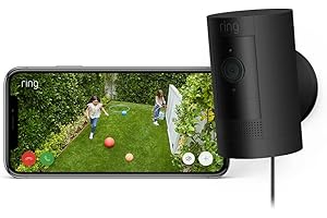 Certified Refurbished Ring Outdoor Camera Plug-In (Stick Up Cam) | Security Camera with HD1080p video, Two-Way Talk, Wifi, Works with Alexa | alternative to CCTV system | 30-day free trial-Ring Home