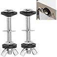 ZACUDA 2 PCS Cistern to WC Pan Bolt Through Kit, Stainless Steel Cistern Bolts Fittings Unassembled Toilet Tank Screws Close Coupling Cistern Bolts Washer Nuts for Connecting the Toilet Cistern to Pan