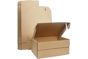 STRBOXONG Scatole di spedizione in cartone ondulato, 200 x 145 x 45 mm grandi scatole postali per la spedizione, scatole di imballaggio marrone per affari, stoccaggio o regalo (25 pezzi)