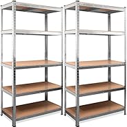 Deuba 2x Schwerlastregal 180x90x40cm 875kg 5 MDF-Platten Regal Lagerregal Kellerregal Steckregal Werkstattrega