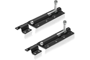 GENERIC 2 Pack Heavy Duty Tower Bolt Black 200mm (8"), Door Lock Bolt, Strong Black Coated Door Barrel Bolt, Durable Slide Bolt for Increasing Security on Garden Gates & Shed Doors