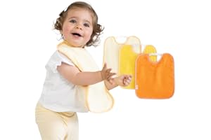 Bugalin Baberos bebe impermeables |Pack de 3 - Baberos goma elastica guarderia | Fáciles de Poner y Quitar | De Rizo y Tela Impermeable, Babeross Ideal para la Guarderia | Fabricados 100% en España
