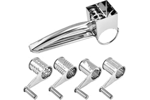 Namvo Stainless Steel Cheese Grater Rotary Handheld Kitchen Craft Metal Interchangeable Rotary Hand Crank Cheese Grater Suitable For Cheese Chocolate Nuts Small Vegetables