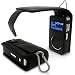 Produktbild igadgitz Schwarz Echt Leder Tasche Etui Hülle Schutz Case Cover für Roberts Sports DAB 6 Radio