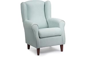 GASTEN A GUSTO SILLONEA - Sillón Orejero pequeño, con Tela Antimanchas, de reducido tamaño para salón o dormitorio (Tamaño:100*74*77cm) Tapizado en VERDE AGUA. Butaca ideal para ver la tv, leer o lactancia.