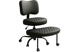 BOLDWORKS Cross Legged Office Chair Meditation ADHD Yoga Chair for Adults with Ergonomic Back Support Cushioned Seat and Leg Rest for Criss Cross Sitting Kneeling Fidgeting Height Adjustable 360° Swivel