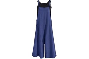 YESNO Damen Latzhose mit Beiläufig Retro Oversize Loose Hose Größe Baggy Jumpsuit Sommerhose PZZTYP2DE