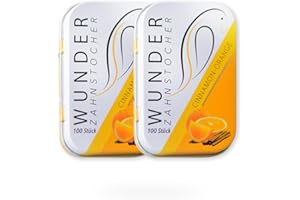 Wunder Zahnstocher - Toothpick with Flavour - Fresh Breath with Flavoured Toothpicks - Pack of 2 (Cinnamon/Orange)