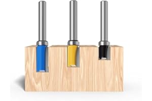 Lizaty 3Pcs Frese per Legno Gambo 8mm, Fresa a Taglienti Diritti per Rifilare con Cuscinetto, Fresa per Rifilare per Scanalature Frese per Legno, Trimm Carving Tool