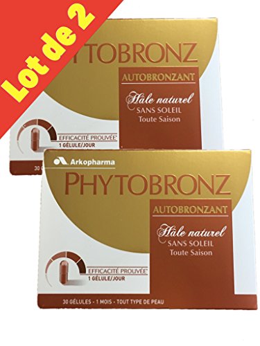 Arkopharma Phytobronz AUTOBRONZANT Hâle Naturel SANS SOLEIL Toute l' Année - 2 x 30 Capsules