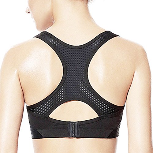 Yvette Damen Fitness Racerback Lauf Sport-BH Große Größen High Impact Gepolstert - 3