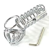 Adultsys Männliche Keuschheitsverschluß-Metallbindungsdiebstahl-Männliche Kondome-Käfig-Erwachsen-Spielwaren,Silber,45 mm