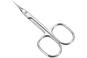 ‎JARVISTAR JARVISTAR Nagelhautschere Extra Fein Scharfe Hautschere, Edelstahl 93MM mit Gebogener Schnittfläche zum Präzisen Kürzen Nagelhautresten,Augenbrauen, Wimpern,Tote Haut…