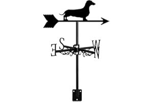 ANCNA-U Weathervane Dachshund Dog Garden Silhouette Ornament Direction Indicator Measuring Tool Outdoor Patio Roof Wind Vane Weathercock Easy To Assemble,C