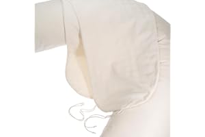 ‎MINKY MOOH Minky Mooh naturbelassener Stillkissen-Bezug aus 100% Bio-Baumwolle - Für Dein XXL Stillkissen, Lagerungskissen oder Seitenschläferkissen - Waschbar bei 60°C - 190cm Länge, Perkal Natur Créme