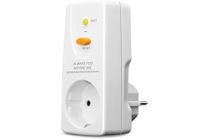 EXNICEXI Fi Schutzschalter Steckdose,Personenschutzstecker Anti-Leckagen und Elektro-Schock, 10mA-Schutzkontakt 230 V,16A Schutzschalter Stecker, passend für Haushalt Geräte, Werkzeuge, außen