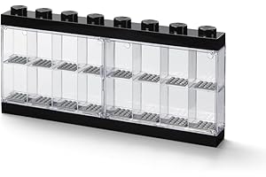 ROOM COPENHAGEN LEGO Scatola espositiva per 16 minifigure nero, contenitore impilabile per muro o scrivania, ideale per esposizione e conservazione LEGO