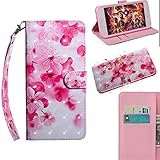 BONROY Nokia 3 Case, Wallet Case Soft PU Leather Notebook Design Case with Kickstand Function Card Holder and ID Slot Slim Flip Protective Cover-(TX-red flower)