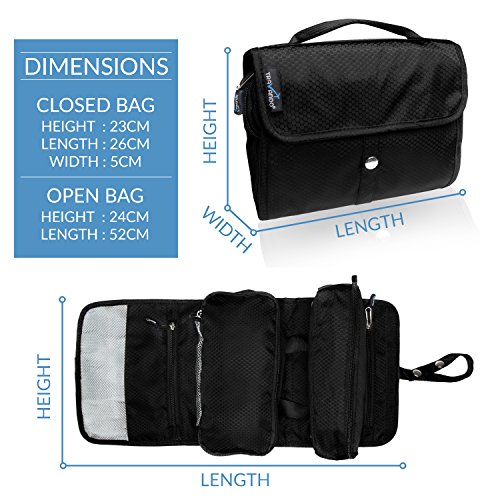 Travando ® Premium Kulturbeutel zum Aufhängen | Kulturtasche mit extra vielen Fächern für Damen und Herren | Waschtasche | Beauty Case | Kosmetiktasche | Waschbeutel | Reise Toilettentasche - 6