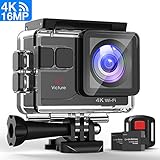 【4K Ultra HD y WiFi Incorporado】 Victure camara deportiva AC700 admite 4K 30fps, 2.7K 30fps, video 1080P 60fps y resolución de foto de 16MP,  lo que le permite tomar las imágenes vividas en su viaje. Simplemente descargue la aplicación "LIVE DV" y conecte la cámara a su smartphone (iOS / Android) o tablet. Puede usar su dispositivo para controlar la cámara a través de WiFi para grabar, descargar, editar y compartir sus videos.