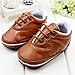 Etosell Unisex Toddler Leather Pram Crib Shoes Lace Up Soft Sole Anti-slip Sneaker 0-18M (12/6-12 Months, Coffee)