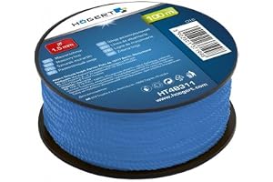 HÖGERT TEKNIK – mursnöre, byggsnöre, gipssnöre, nivelleringssnöre, rivbeständig och hållbar, 100 meter lång, Ø 1,5 mm, lätt s