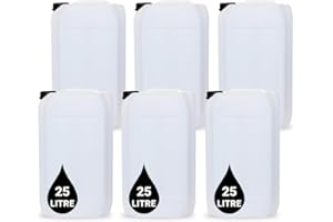 POWERCHEM 6 x 25L Plastic JERRY CAN for Water & Chemicals – UN Certified, Food Grade, Stackable with Tamper-Evident Cap, Ideal for Outdoor, Camping, Emergency, and Industrial Use