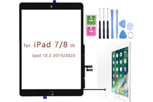 Hedywei Pantalla táctil de repuesto para iPad 7 Gen A2197 A2198 A2200 (2019 10,2 pulgadas) Touch Screen Digitizer con kit de herramientas (negro)