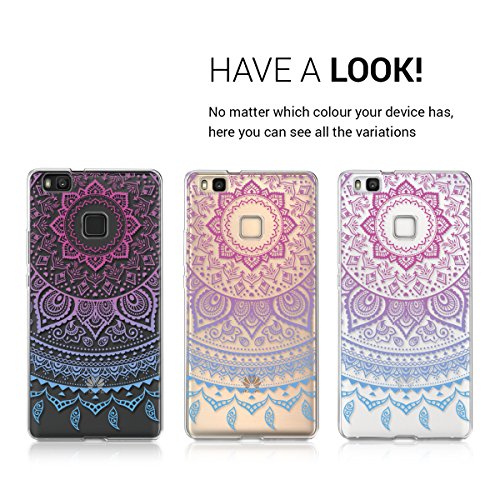 kwmobile Funda para Huawei P9 Lite - Carcasa de  TPU  para m  vil y dise  o de Sol hind   en  Azul Rosa Fucsia Transparente 