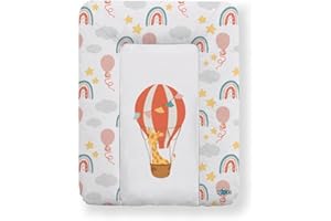 Kikido Cambiador Bebe 50x70 - Globo - Cambiador Bebe Impermeable, Suave, Fácil de Limpiar y Portátil - Colchoneta Cambiador para Cómodas, Mesas y Viajes - Medida Universal 50x70