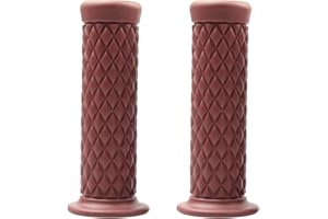 CGEAMDY 2 Stück Universal Motorrad Lenkergriffe Griffe, Anti-Rutsch Motorradgriffe Hochwertige Gummi Griffe, Motorrad Gummi Lenkergriff Für Roller Mopeds Quad(Braun)