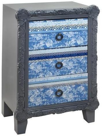 Sigris – Delft Blue 3 Drawer Chest of Drawers 75X48X33 cm – 47917SG