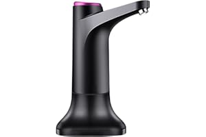 Tiamu Modern Dark Grey USB Automatic Water Dispenser, Compatible with 4.5L-18.9L Bottles, Quiet Operation, Rechargeable, Stand-Alone, ABS + Stainless Steel Material