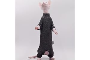 DUOMASUMI Vestiti per gatti senza peli a quattro zampe in velluto caldo autunno e inverno abbigliamento per gatti Sphynx, Devon Rex, Cornish (XX-Large)