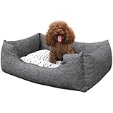 SONGMICS Hundebett mit Wendekissen unten einen Anti-Rutschboden S Außenmaße: 60 x 50 cm PGW22G