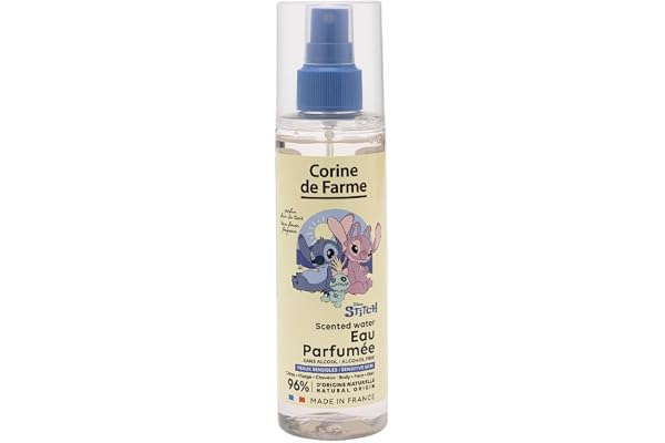Corine de Farme Eau Parfumée Enfant Stitch Fleur de Tiaré 200ml | Parfum Enfant - Fraîche - Jasmin, Pomme, Ananas & Menthe - Dès 3 Ans