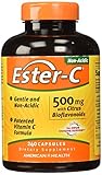 American Health Ester-C With Citrus Bioflavonoids Capsules- 24-Hour Immune Support, Gentle On Stomach, Non-Acidic Vitamin C - Non-GMO, Gluten-Free - 500 mg, 240 Count, 120 Servings