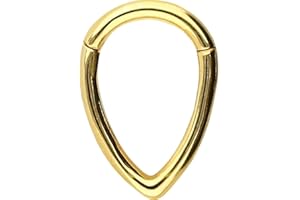 Clicker de acero quirúrgico PIERCINGLINE | gotas | Piercing para Septum Tragus Helix | Selección de colores y tallas