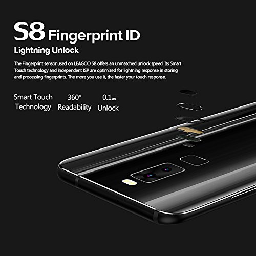 LEAGOO S8 Smartphone 4G Android 7.0 5.7 Pollici MTK6750T Octa core 1.5GHz 3GB RAM 32GB ROM Frontale 8 MP + 2 MP Posteriore 13MP + 2MP Batteria 2940mAh Impronta Digitale