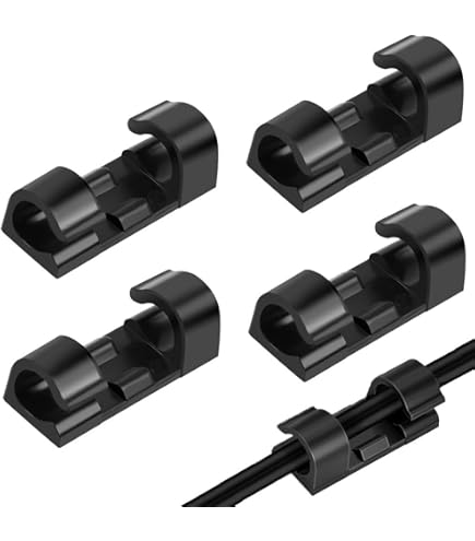 20Pcs Cable Clips With Strong Self-Adhesive Tape Wire Tidy Holder Cord Drop Clip Organizer Desktop I.1086735678