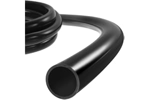 Rebower Silicone Tubing,25mm ID x 31.8mm OD Pure Silicon Tube High Temp Silicone Hose [for Home Brewing,Pump Transfer,Aquaponics]-3.3 ft Length/Black