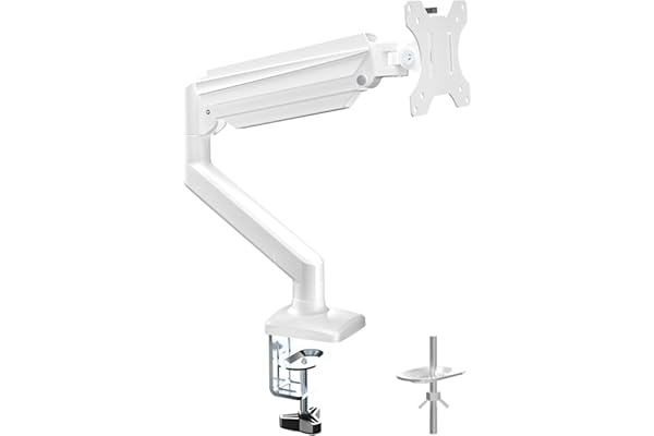 Suptek Brazo Monitor para Pantallas de 13-32 Pulgadas, VESA 75/100 mm, Giratorio de 360°, Ajustable en Altura y inclinable, Soporte de Monitor Escritorio con Resorte de Gas(MD01AW)