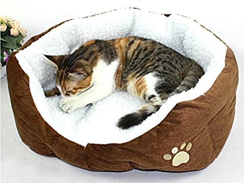 Hosaire Mascotas Mat - perro y Gato caliente suave camas para mascotas Almohada Cama Cachorro Sofa Sofa Mat perrera Pad Marrón