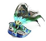 PRIMI Masquerade Kostüm Party Halloween Cosplay Maske Pfau Federn Maske