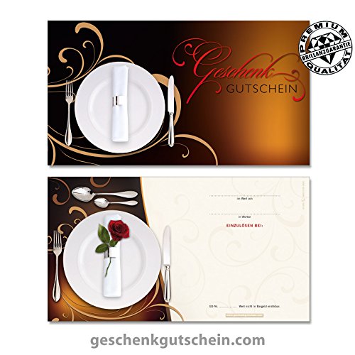 100 Stk. Geschenkgutscheine für Restaurants, Gasthäuser, Gaststätten G1289