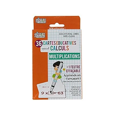 Bonne idée cadeau 36 cartes éducatives effaçables spécial Calculs Multiplications
