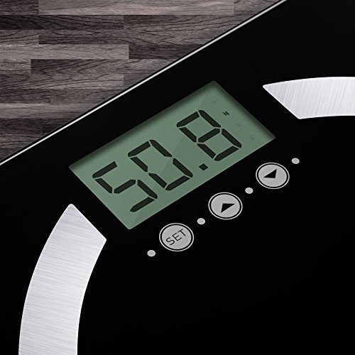 Duronic BS401 Digitalwaage mit Körperfett Analyse bis zu 180kg – dünner Glasboden, Badezimmer Maßstab, Touchbildschirm - 3