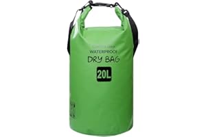 ZhaoCo Sac étanche, 5L/10L/20L/30L Sac Sec PVC Dry Bag Sack avec Sangle Réglable pour Kayak, Bateau, Canoeing, Pêche, Camping, Piscine, Rafting, Snowboard Plein Air Sports Aquatiques