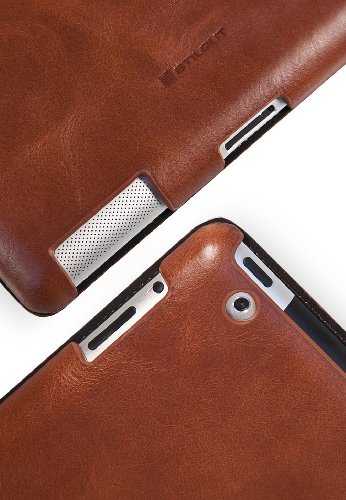 StilGut Couverture Case Tasche aus feinstem Leder für Apple iPad (3. und 4. Generation) unterstützt Smart-Cover Funktion, Cognac - 7