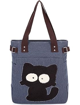 Canvas Reisetasche Handtaschen KAUKKO Shopper Taschen Umhängetasche Damen Handbag Schultertasche